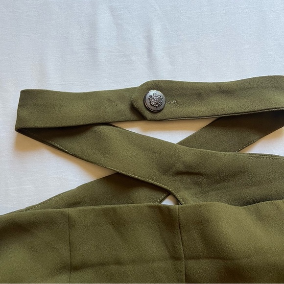 NWT TORN BY RONNY KOBO olive army green cropped cutout long sleeve blazer - Picture 4 of 6